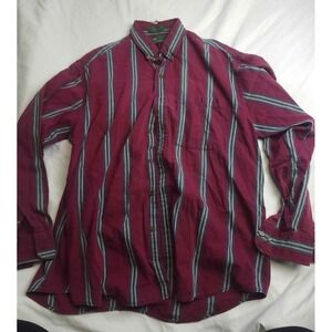VTG 90s Steeplechase Button Down Shirt Mens Large Red Striped Retro Grandpacore